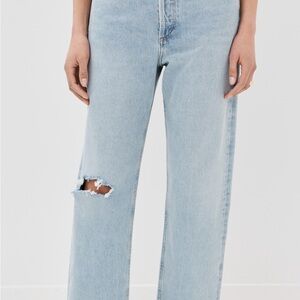 Agolde 90s crop mid rise loose straight jeans